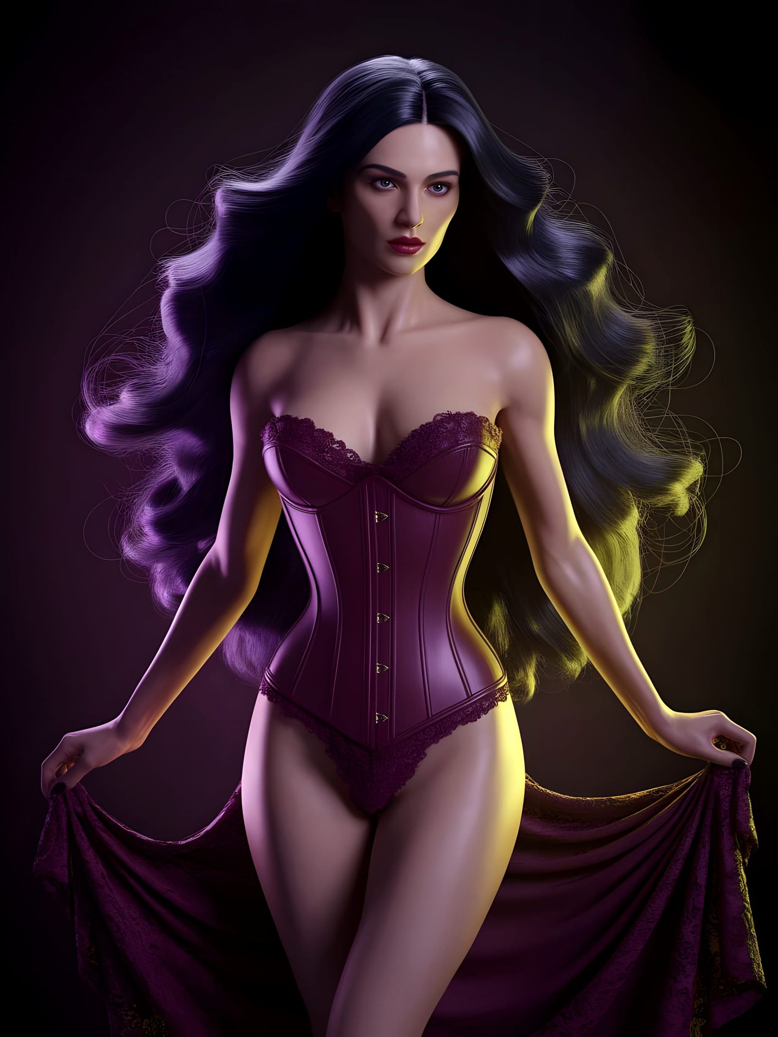 Ethereal Italian Beauty in Dark Fantasy Corset