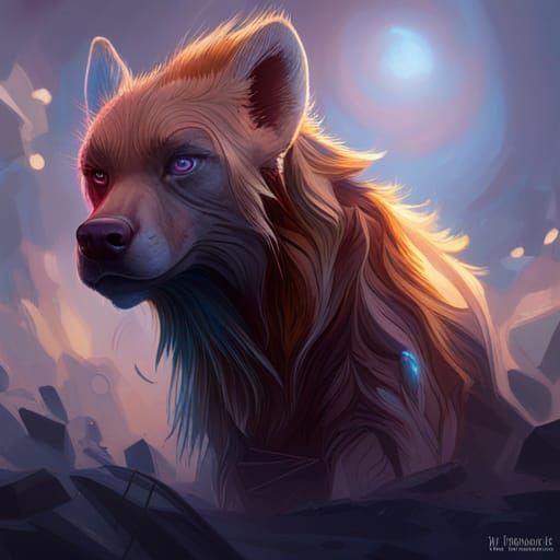 Hyena Portrait in Art Nouveau Style