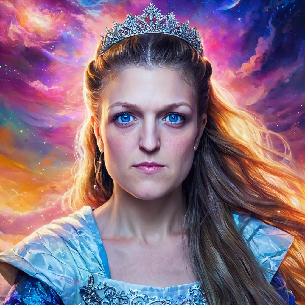 Fantasy Princess Portrait in Vibrant Oil Painting Style