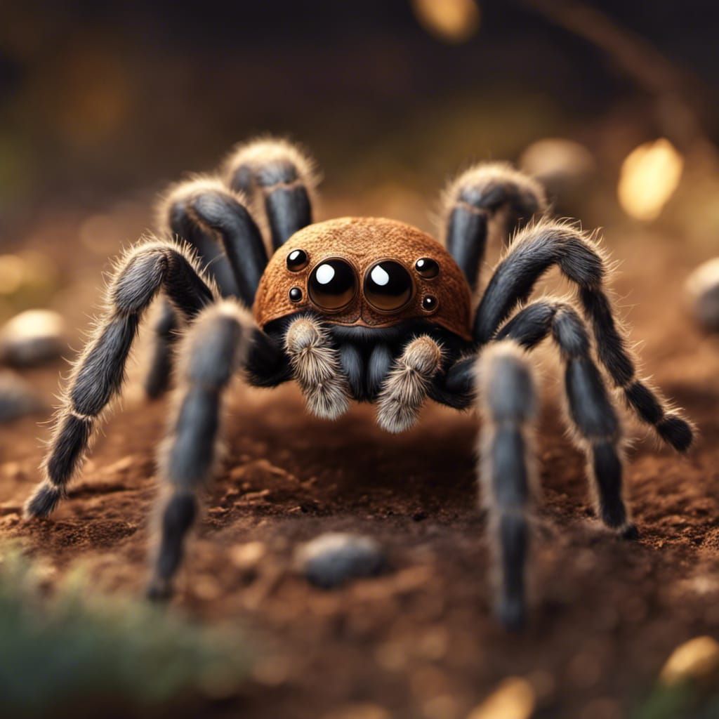 Cute Baby Tarantula Cartoon: Fantasy Concept Art