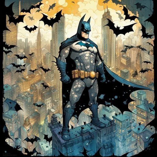 Stylized Batman Digital Rendering