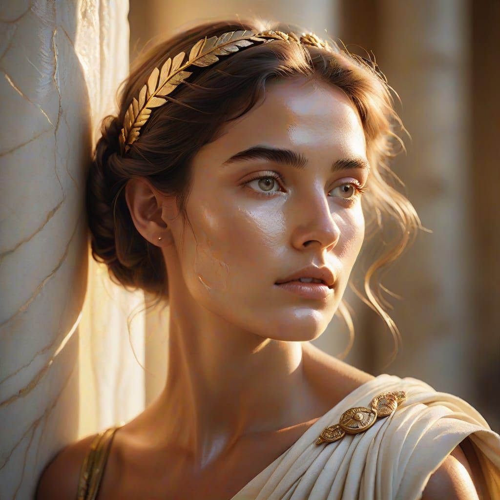 Ethereal Goddess in Golden Light