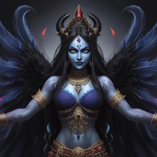 Indian Goddess Kali in a Dark Fantasy Art Style