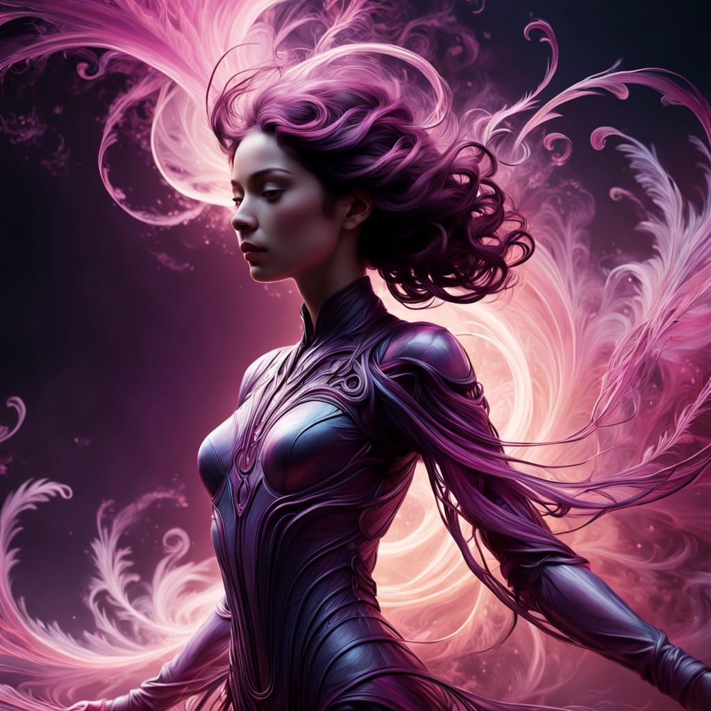 Ethereal Transcendence in Soft Magenta Hues