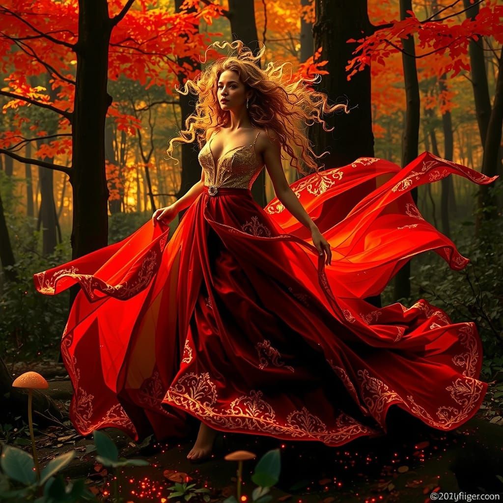 Bioluminescent Forest Wanderer in Ethereal Light