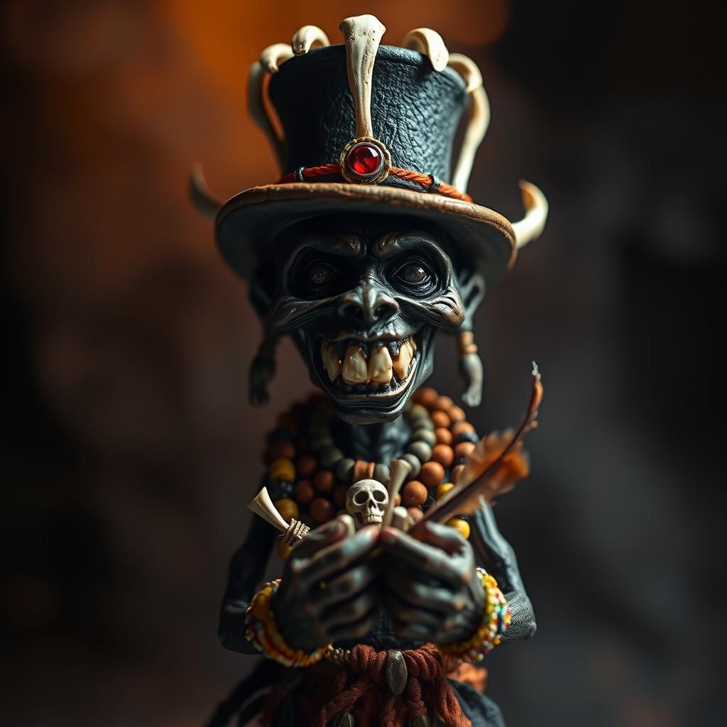 Demented African Shaman Doll in Biomechanical Style