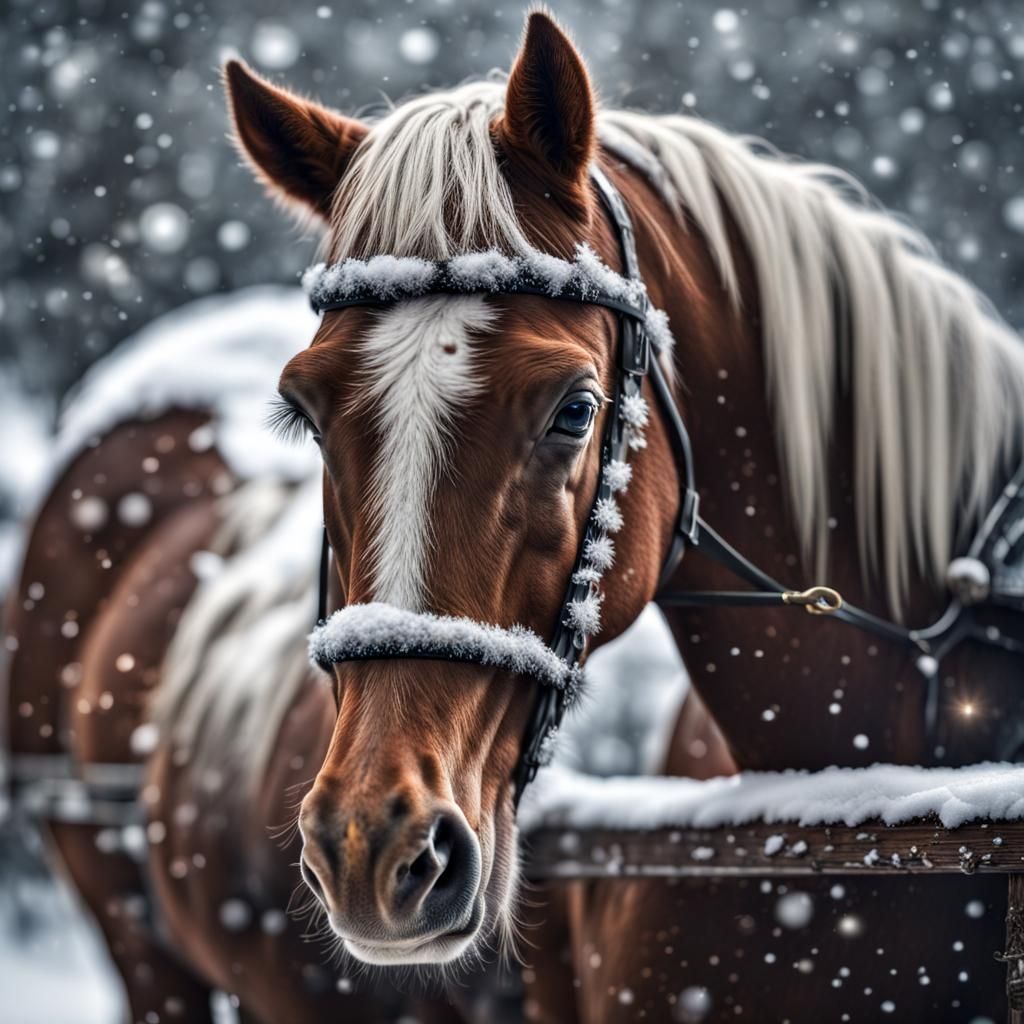 Hyperrealistic Christmas Horse in Cinematic Lighting