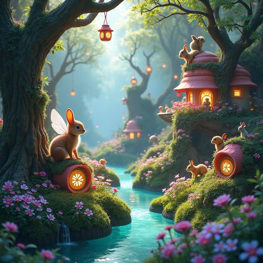 Enchanting Fairy Land with Fluorescent Flora