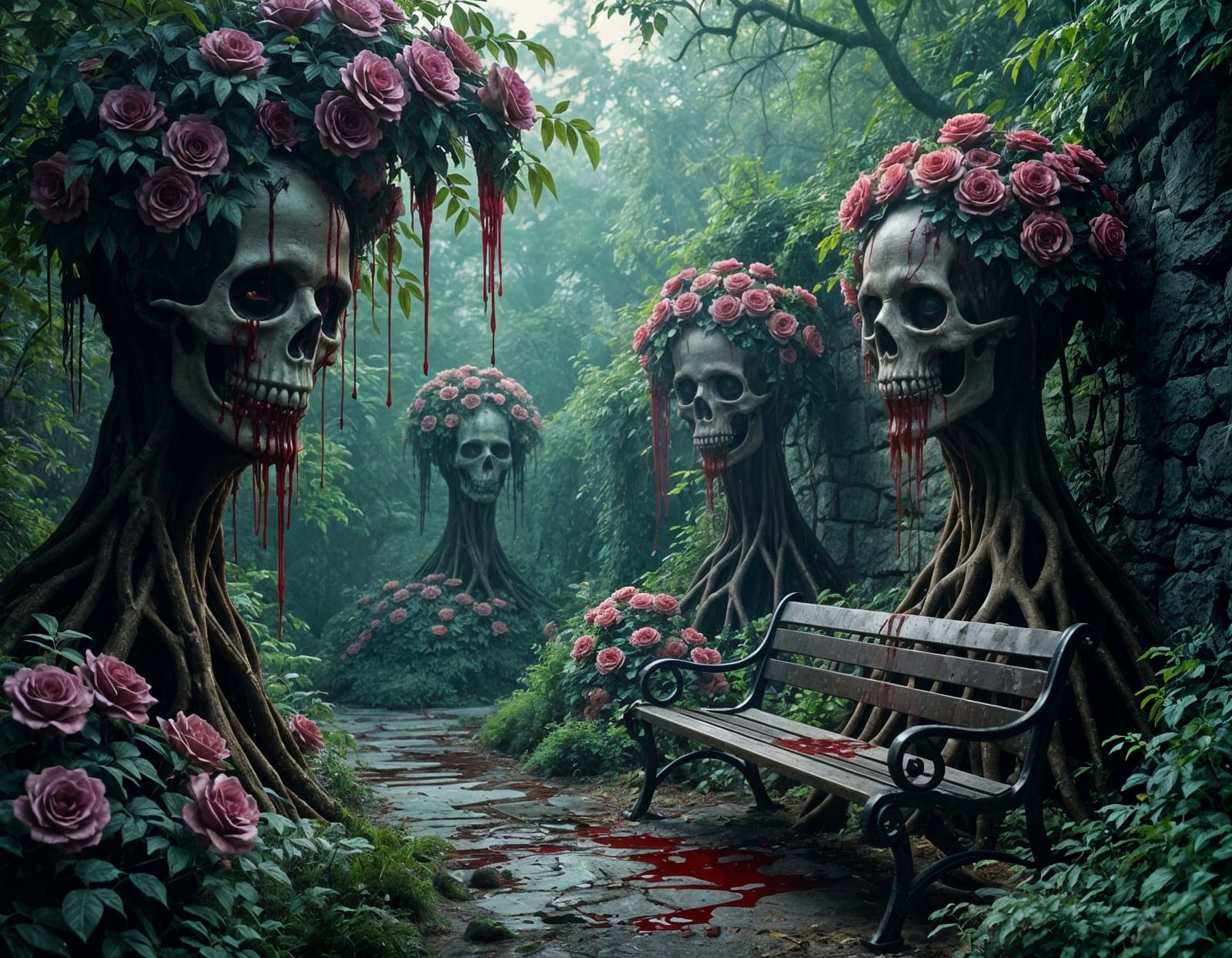 Creepy Garden Inspired by Beksiński and Firth