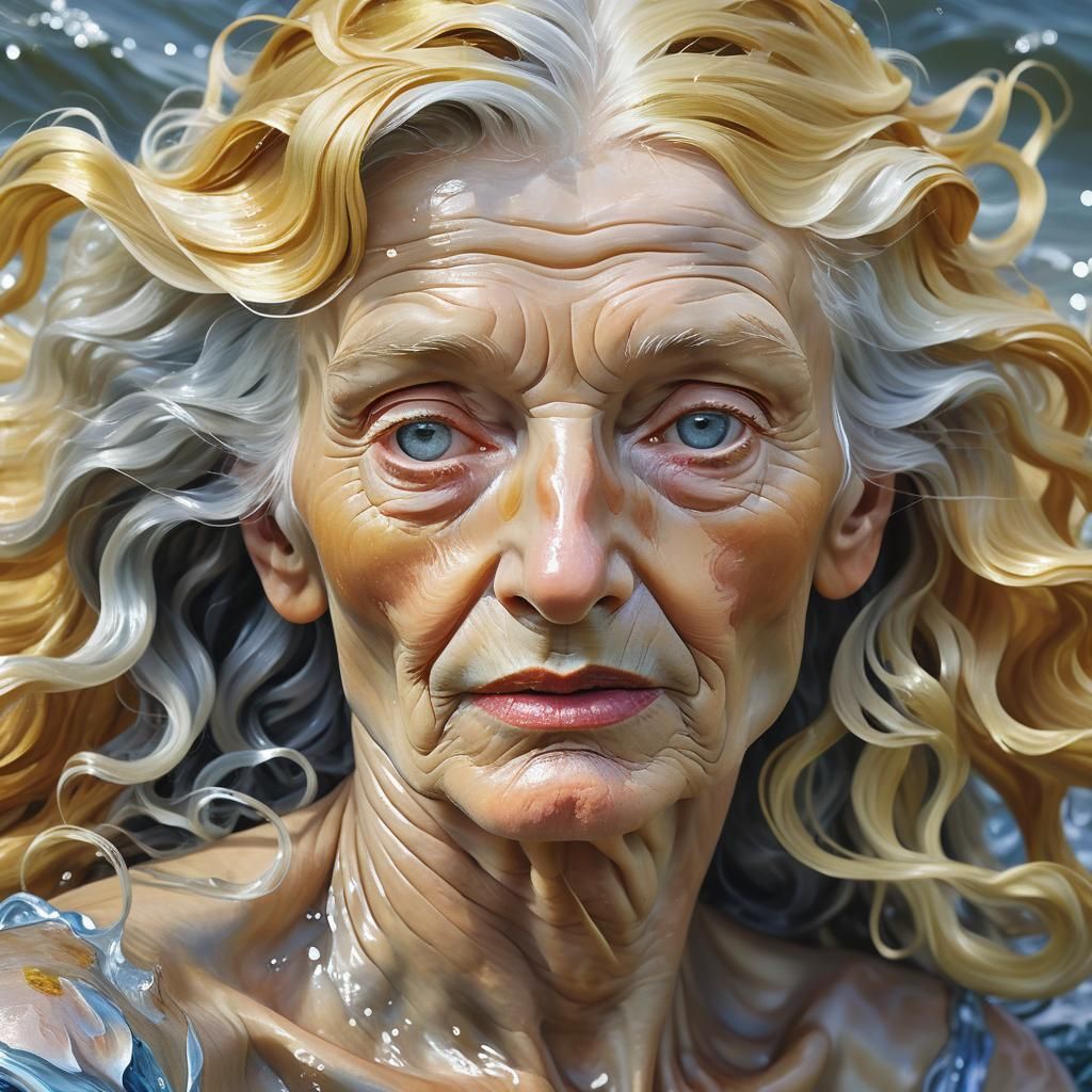 Baroque Oil Painting of Transvestite Venus Rising