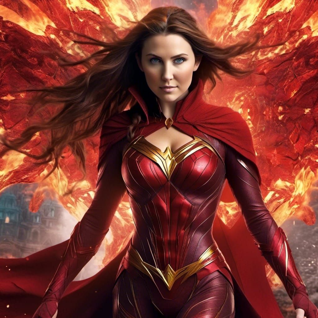 Scarlet Witch as Fire Fairy in Fractal Art
