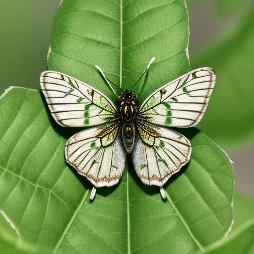 Detailed Macro Photograph of a Hyphantria Cunea Moth
