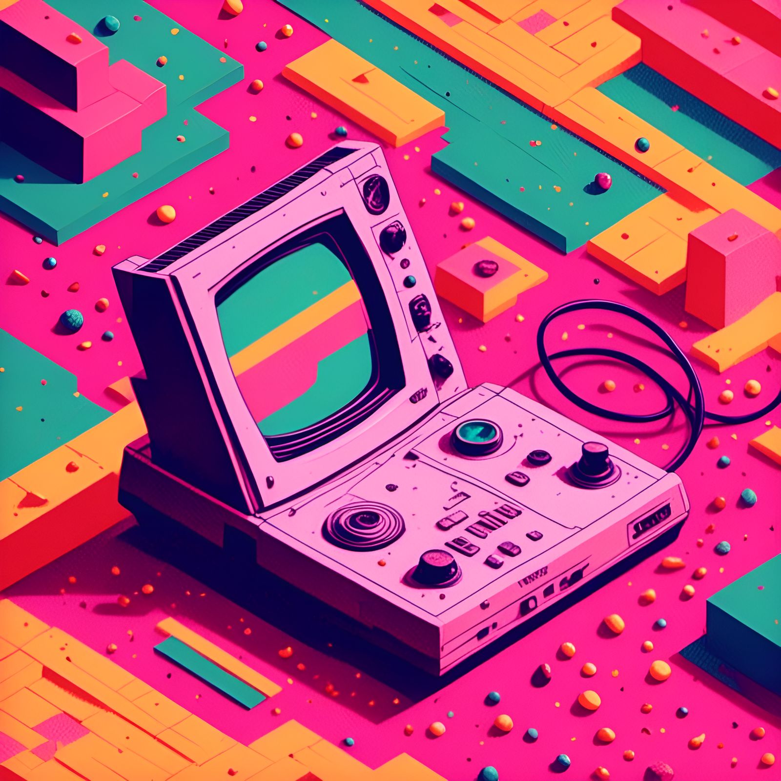 90's Nostalgia in Flat Design Style