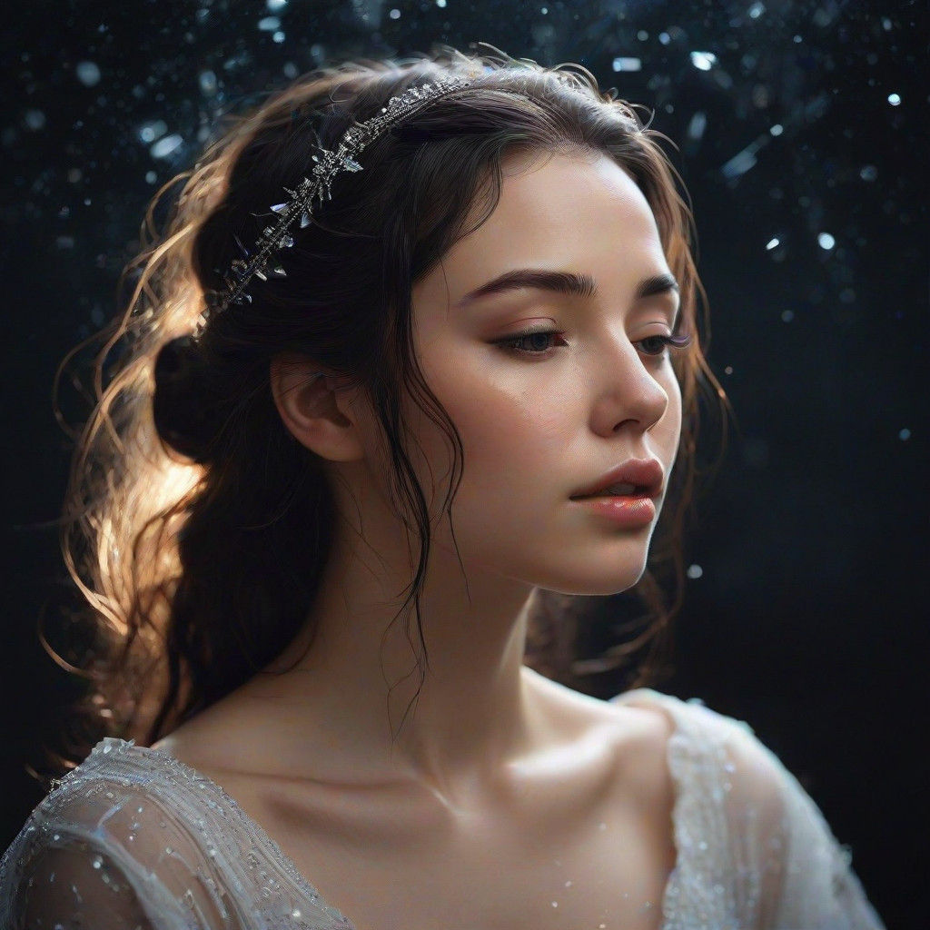 Ethereal Goddess Born from Shattered Glass