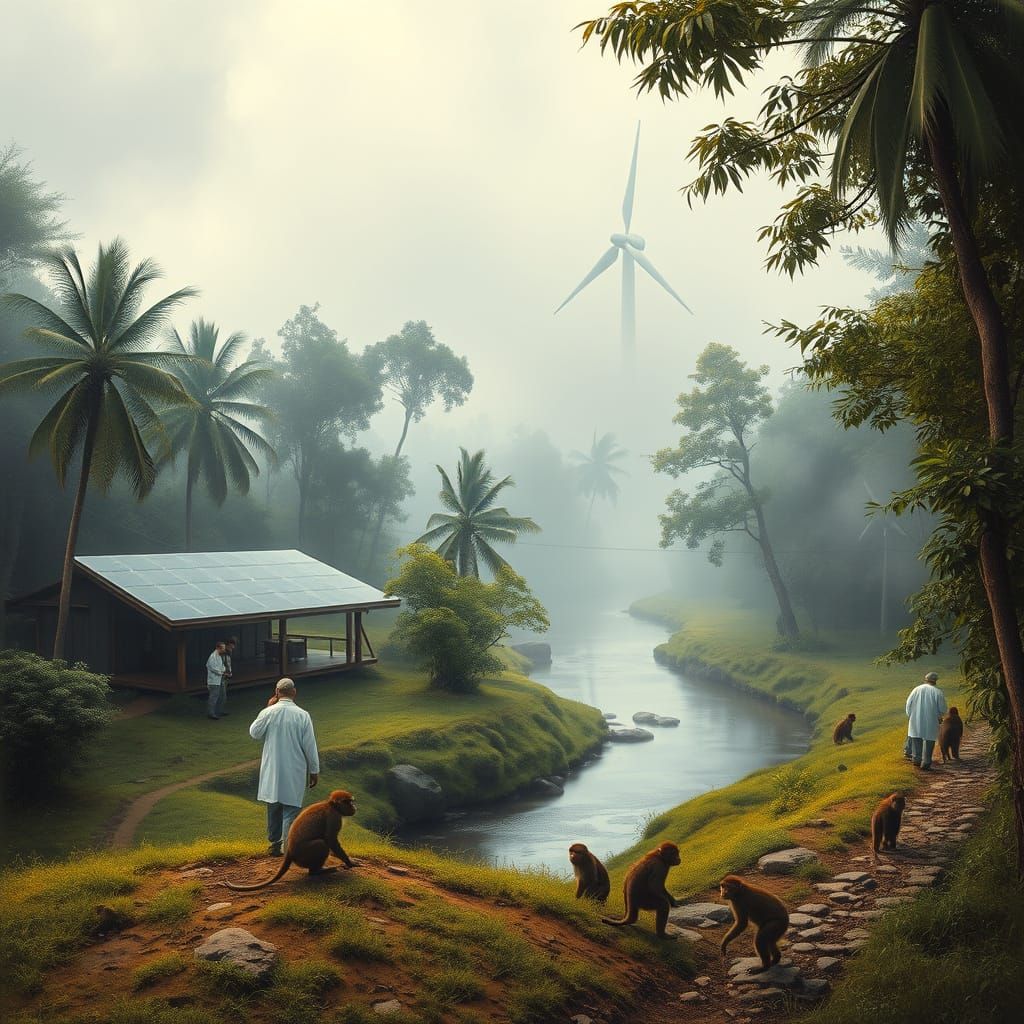 Solarpunk Research Station in the Indian Jungle