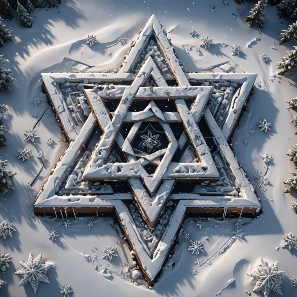 Snow Star of David: Detailed Fantasy Concept Art