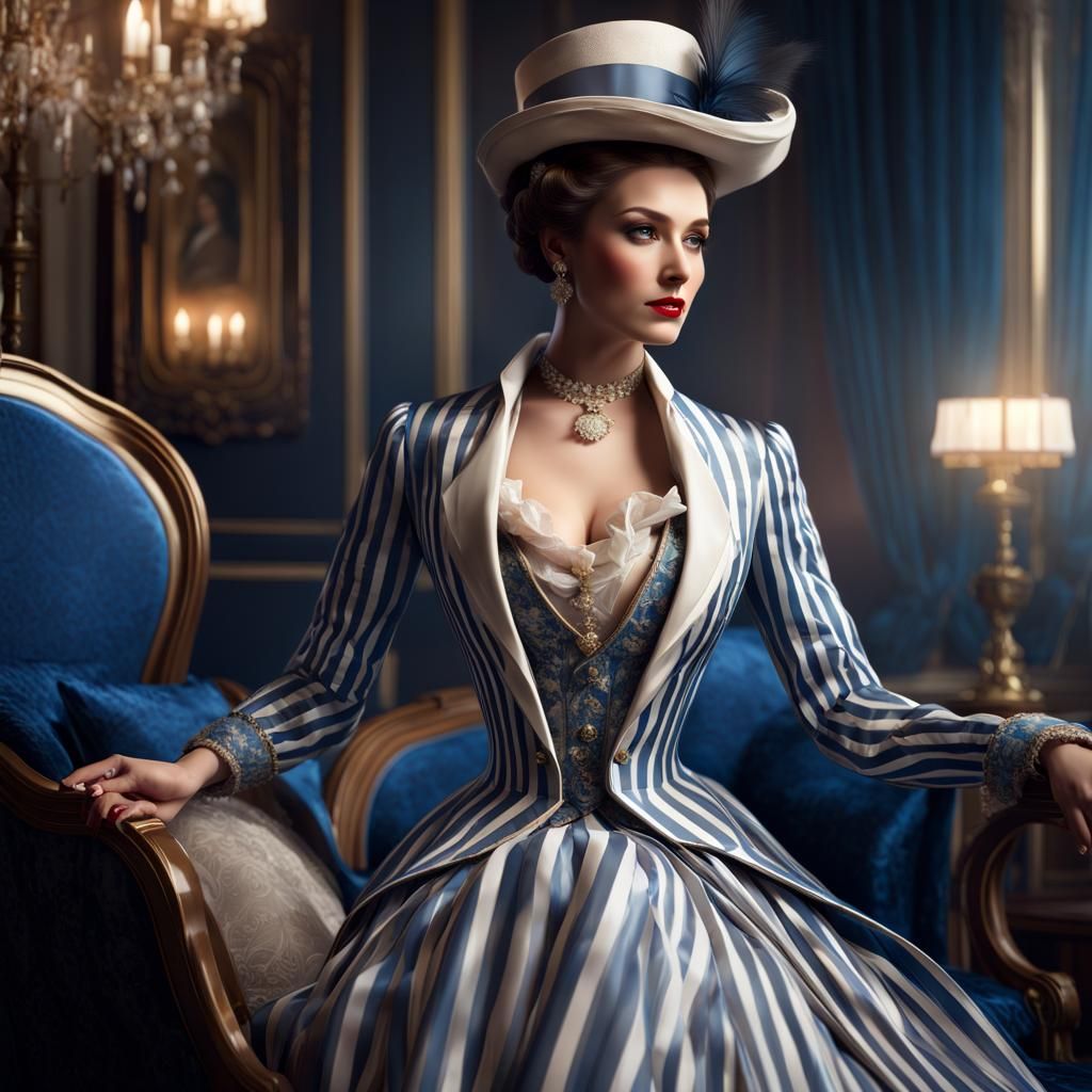 Elegant 19th Century Countess in Boudoir