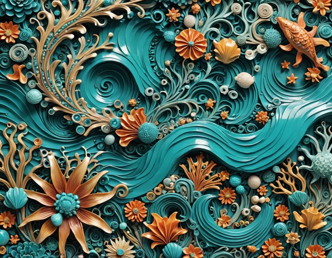 Vibrant Turquoise Abstract Art Inspired by Ocean Waves