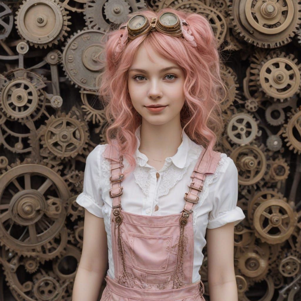 Steampunk Inventoress with Whimsical Gears