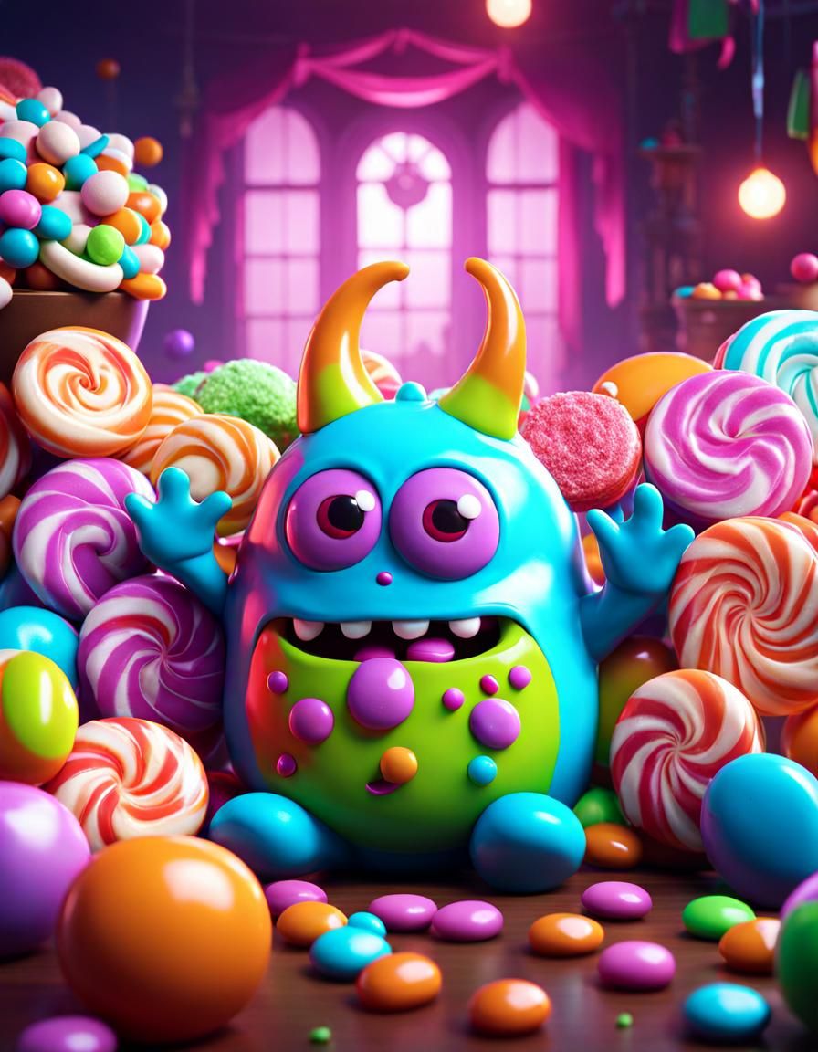 Cute candy monster