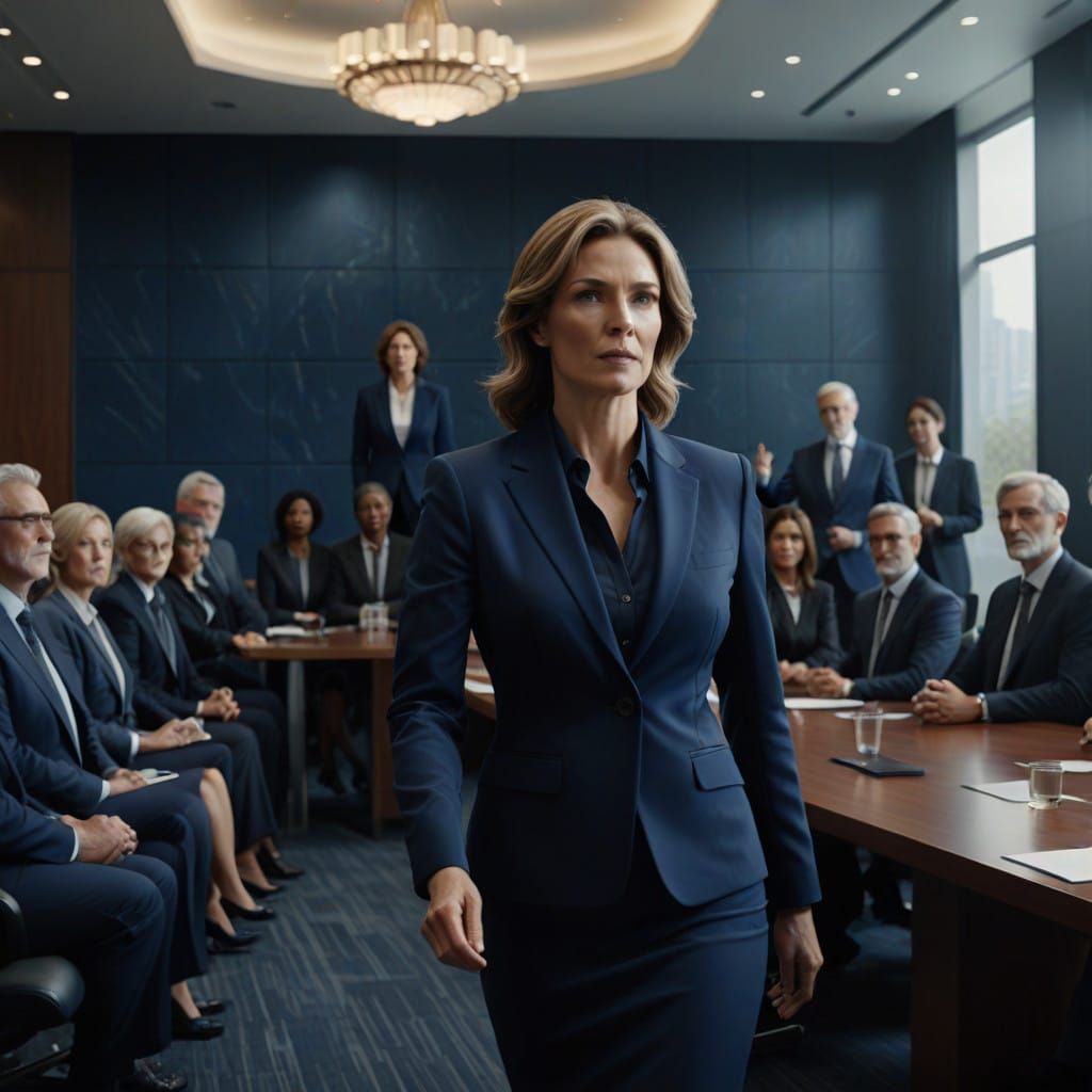 Confident Business Leader Steals the Show in a Boardroom