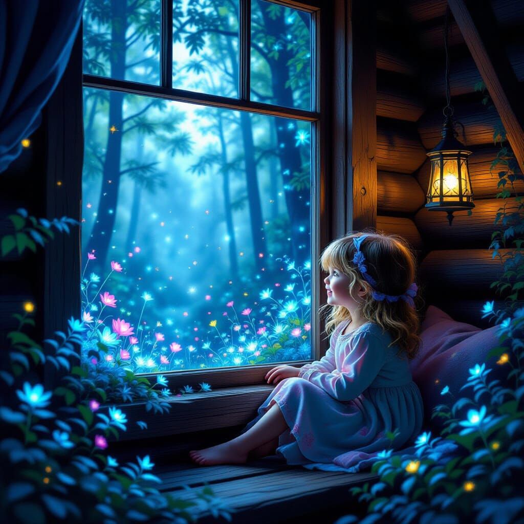Enchanted Forest Cabin: A Hyperrealistic Digital Painting