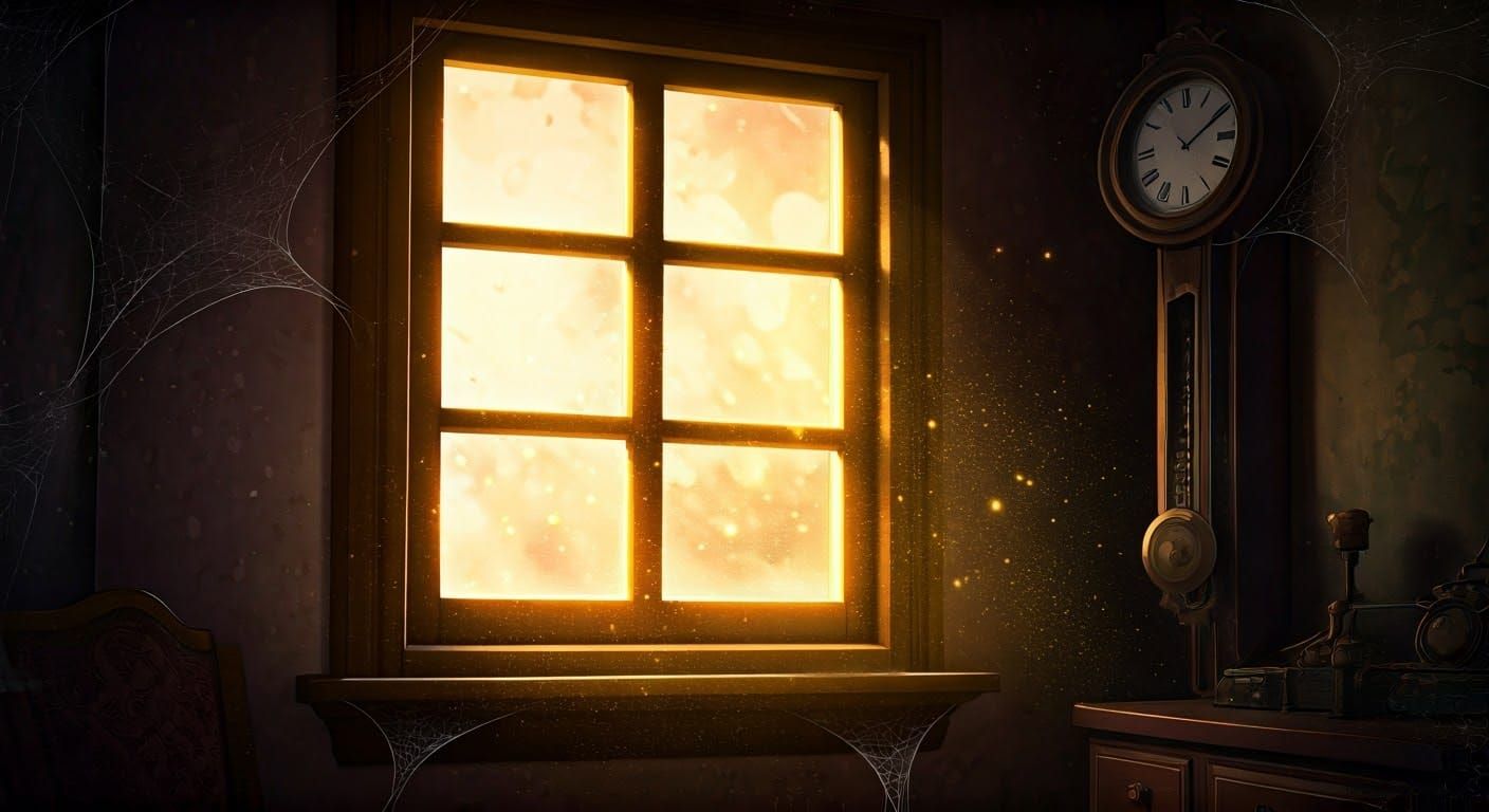 Dusty Room with Clock in Anime Style