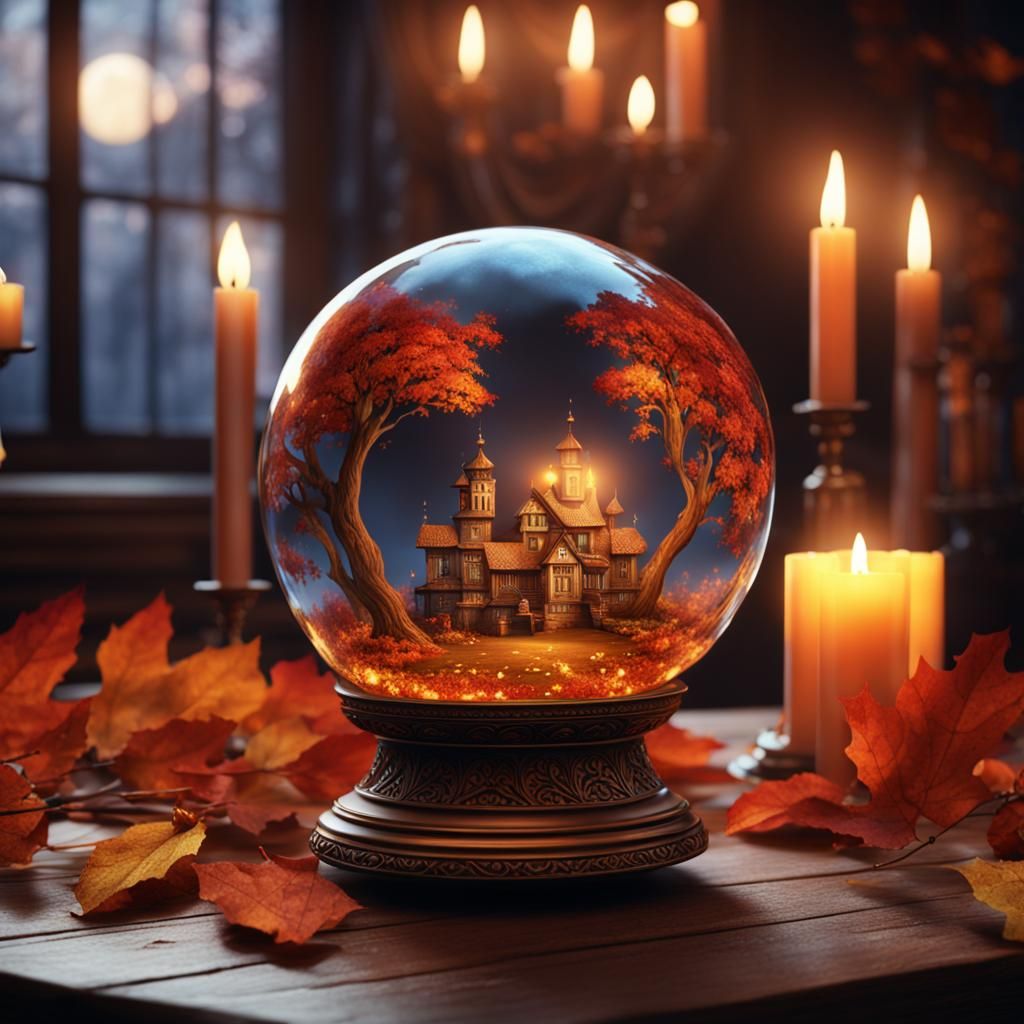 Autumn Crystal Ball: Detailed Matte Painting