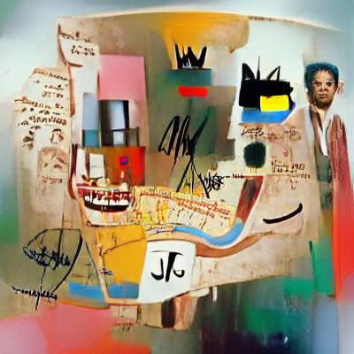 Abstract Portrait in Basquiat Style