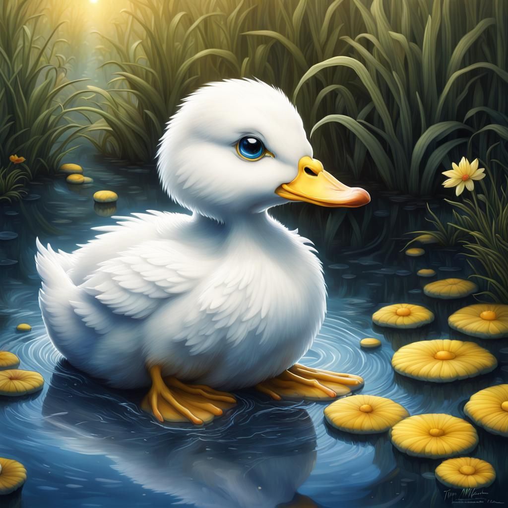 Cute White Duck