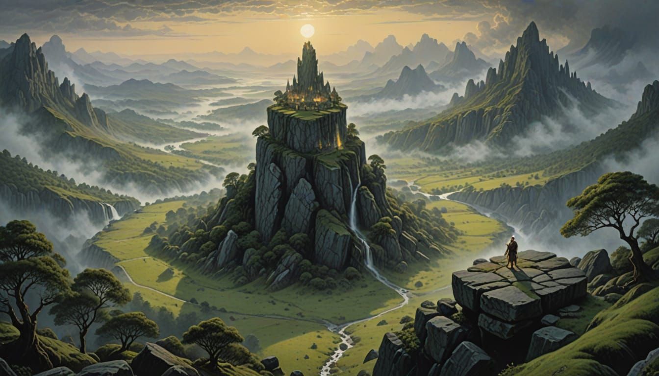 Mystical Clearing in a Fantasy Realm, as Watercolor Painting