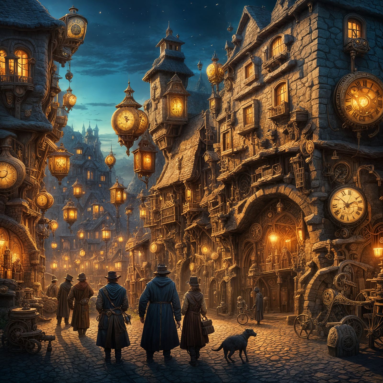 Clockwork Creature Village: Detailed Matte Painting