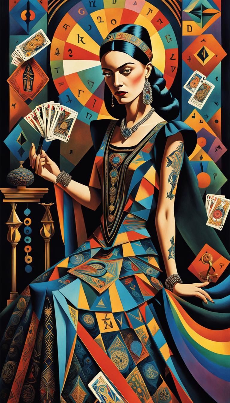 Cubist Art Deco Death Dance Macabre Tarot