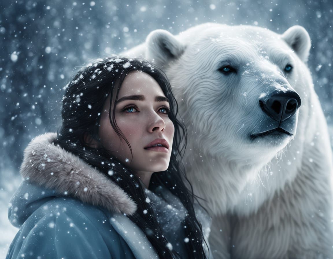 Polar Bear & Girl - Study 01C - RealVisXL v4 Model