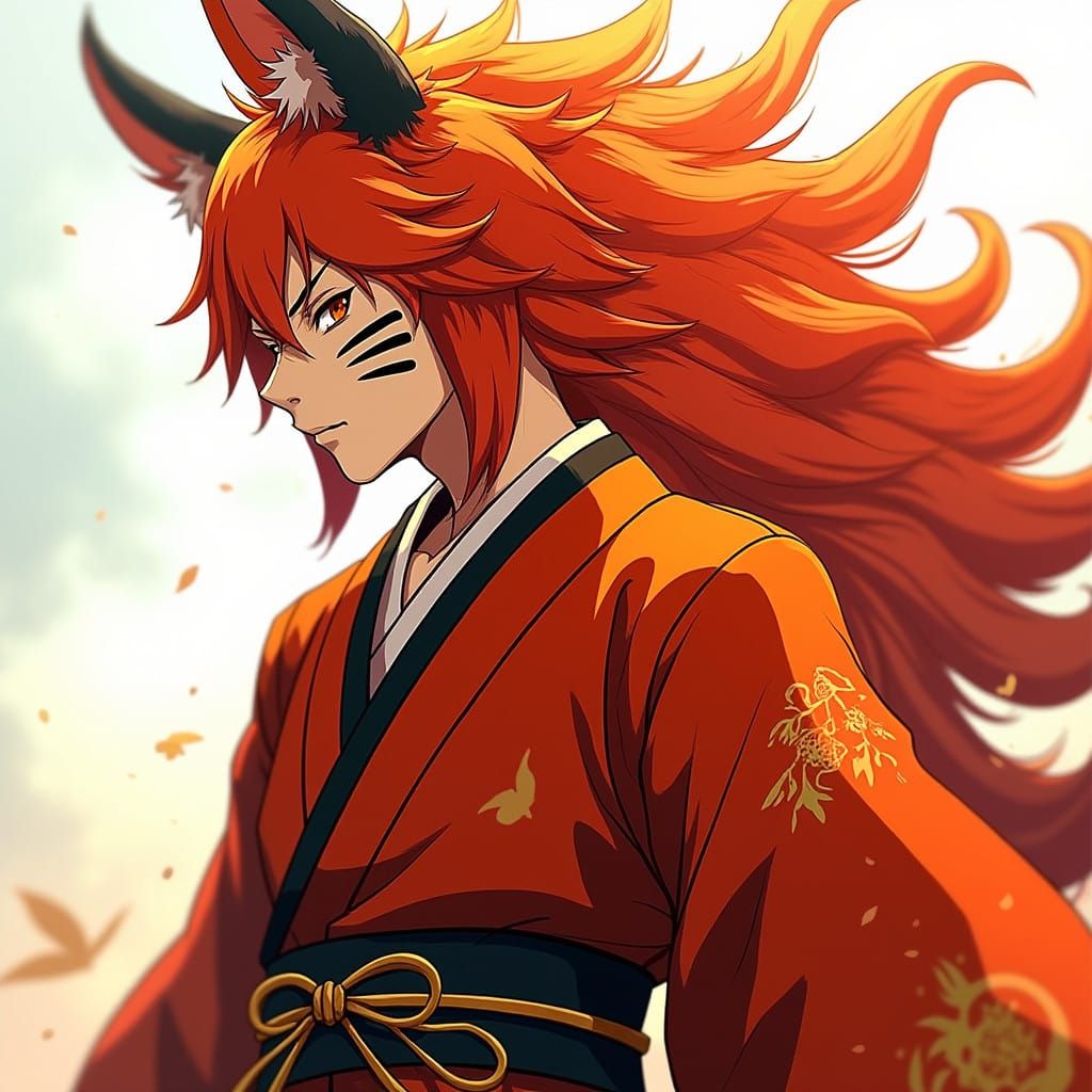 Ethereal Humanoid Form of Kurama, Nine-Tails, Blends Strengt...