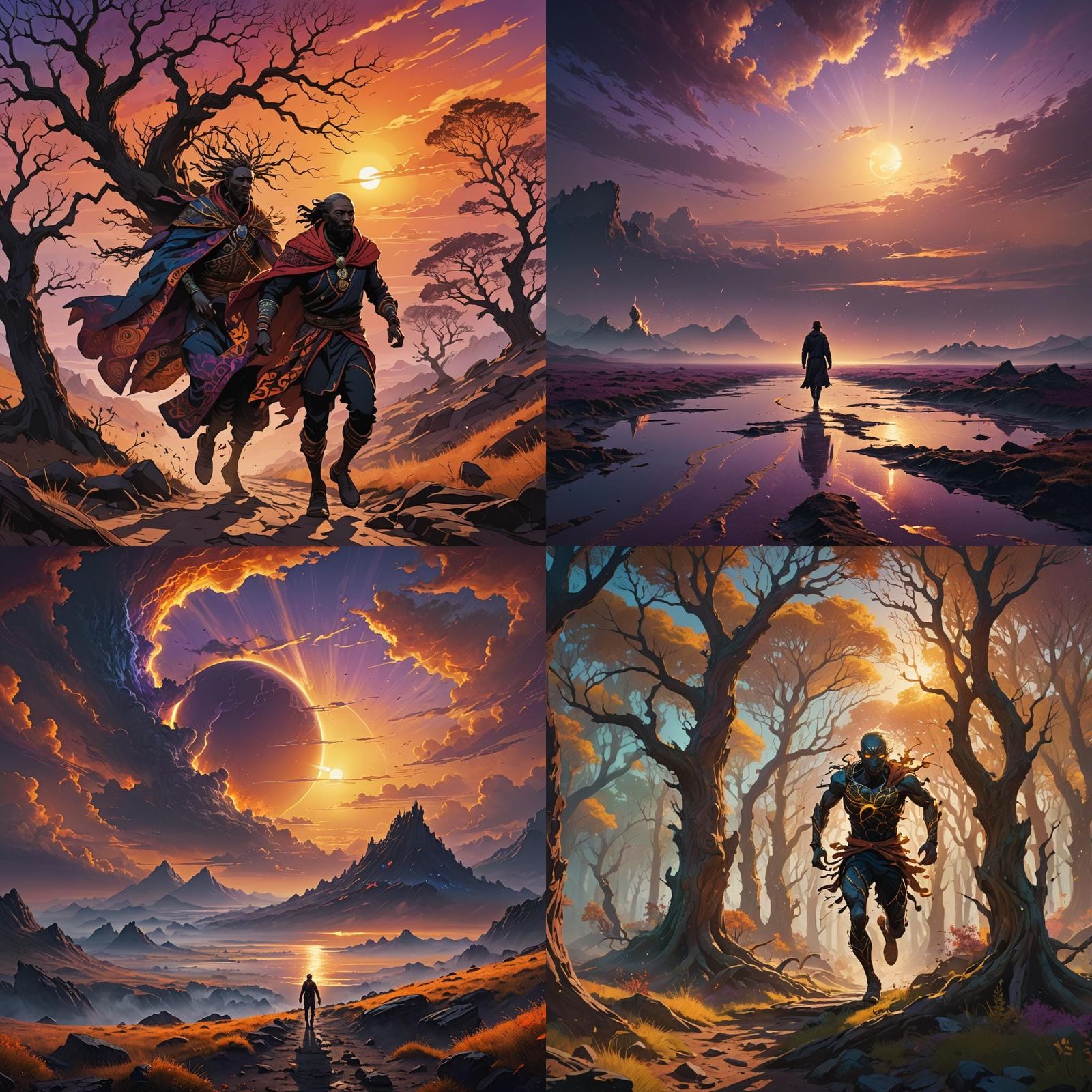 Fantastical Sunset Matte Painting in Deep Color