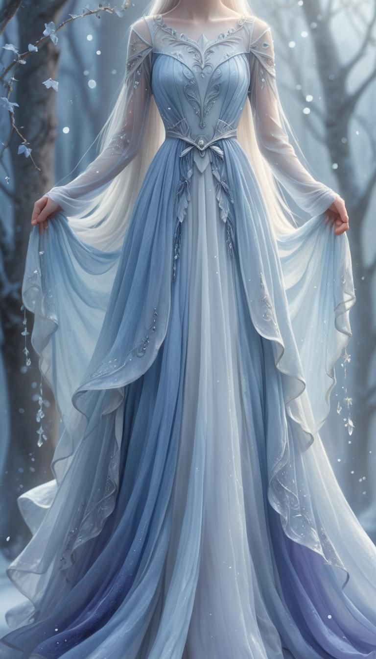 Ethereal Elf Girl Portrait in Whimsical Style