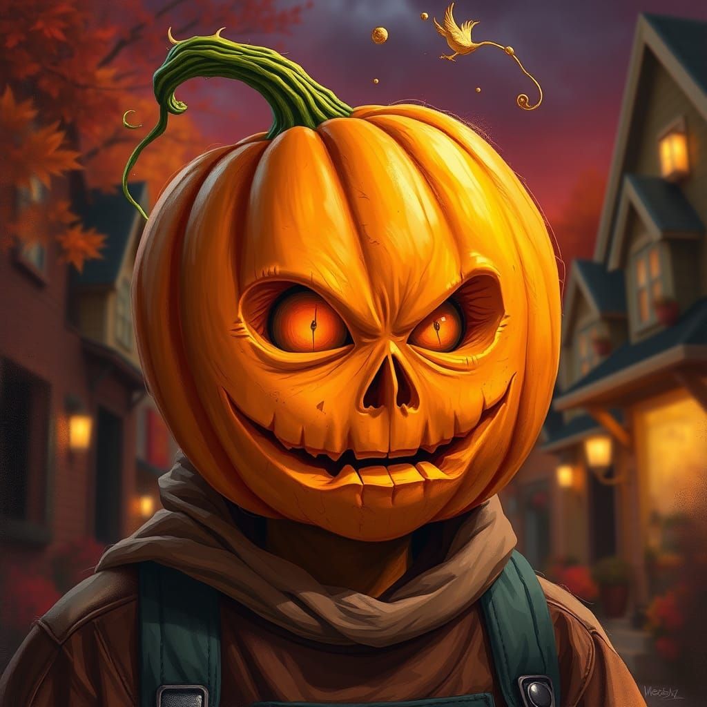 Hyper-Realistic Pumpkin Human Trick-or-Treating