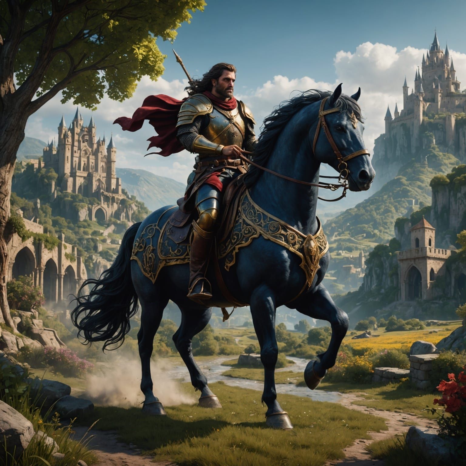 Detailed Trojan Horse Matte Painting