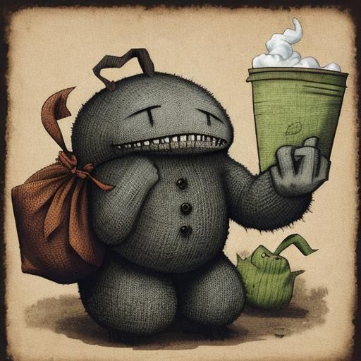 Menacing Sack Man Bogeyman Portrait