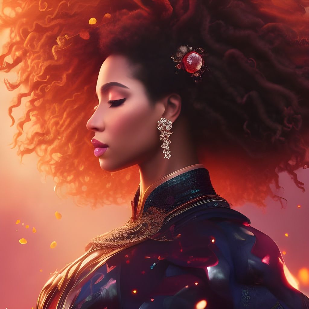 Magical Hawthorne Flower Woman in Expressive Pose