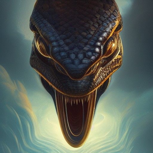 King Cobra Head: Dark Fantasy Art in 8k