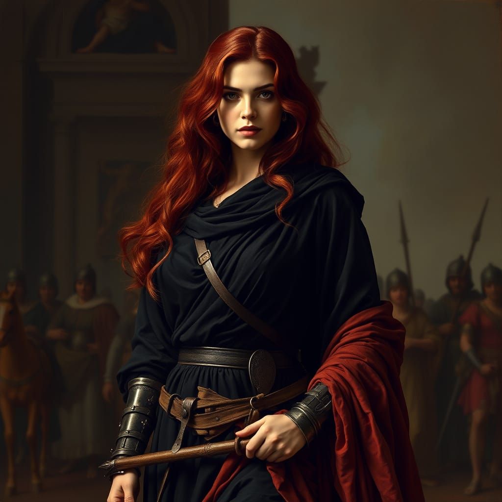 Warrior Woman in Ancient Rome: Dramatic Lighting
