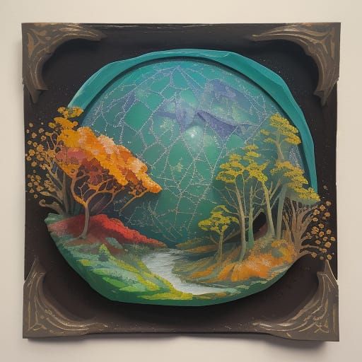 Abstract Landscape in Neo-Impressionist Expressionist Style