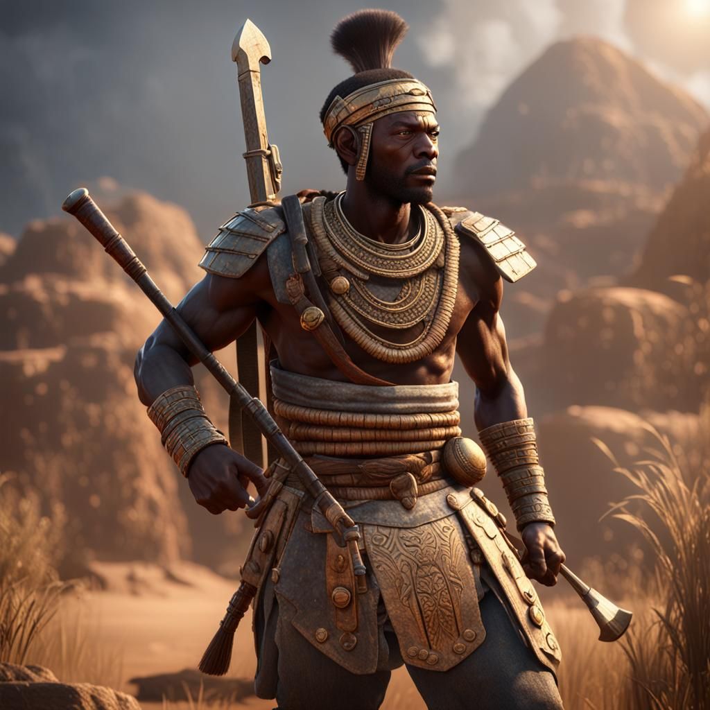 Epic Ancient African Soldier in 3D