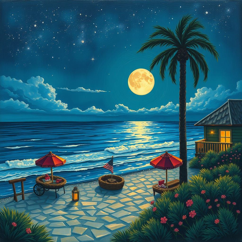 Summer Nights by the Sea: An AI Impression
