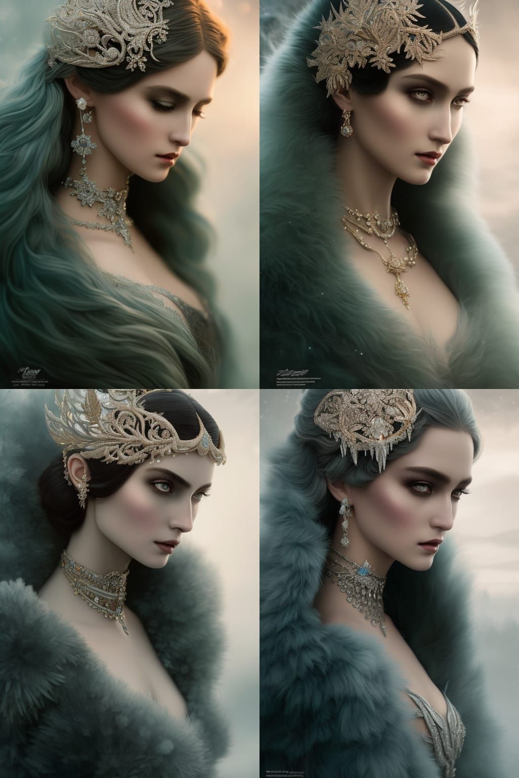 Ice Queen in Hyper-Detailed Digital Illustration