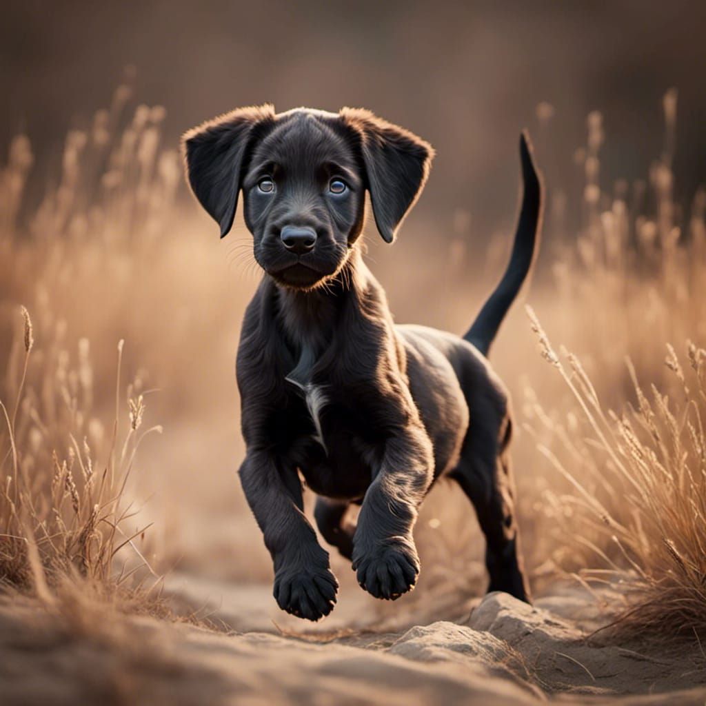 Brown and Black Puppy Jumping Realistically