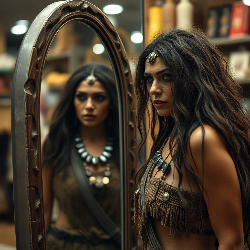 Cavewoman's Shock: Modern Makeover Photography