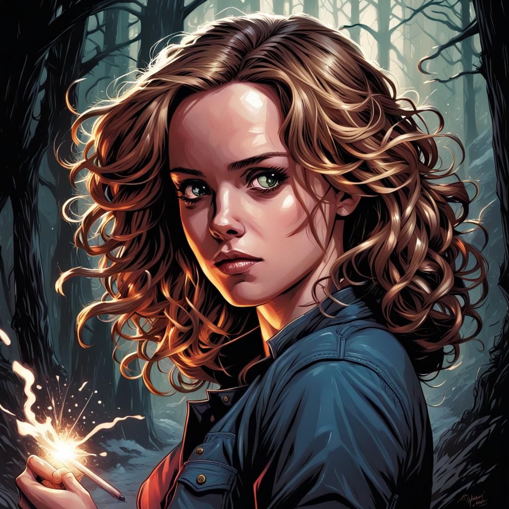 Hermione Granger in Comic Book Art Style